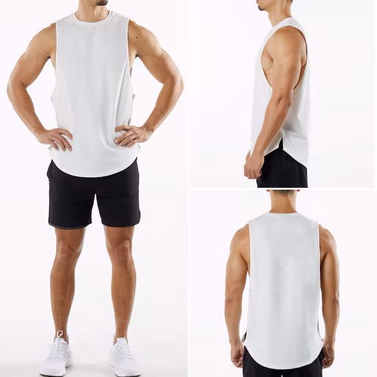 T-shirt en coton musculaire pour hommes Bodybuilding Gym T-shirt en coton athlétique à manches courtes